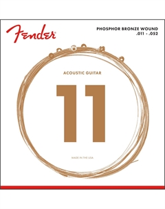 Струны для акустических гитар, металлические STRINGS NEW ACOUSTIC 60CL PHOSPHOR BRONZE 11-52 Fender