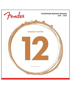 Струны для акустических гитар, металлические STRINGS NEW ACOUSTIC 60L PHOSPHOR BRONZE BALL 12-53 Fender