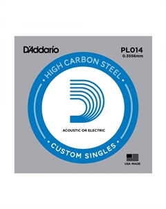 Струны D'ADDARIO PL014 PLAIN STEEL SINGLES D`addario