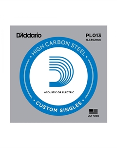 Струны D'ADDARIO PL013 PLAIN STEEL SINGLES D`addario