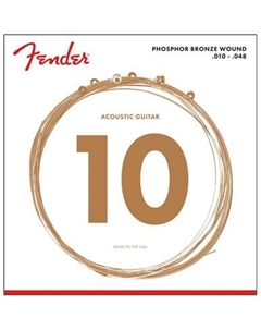 Струны для акустических гитар, металлические STRINGS NEW ACOUSTIC 60XL PHOSPHOR BRONZE BALL 10-48 Fender
