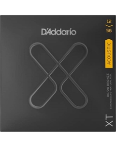 Струны для акустических гитар, металлические D'ADDARIO XTABR1256 SET ACOUS XT 80/20 LT/MED BTM D`addario