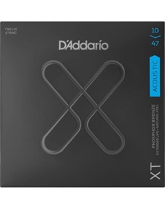 Струны для акустических гитар, металлические D'ADDARIO XTAPB1047-12 SET ACOUS XT PH BRZ 12-STRING D`addario
