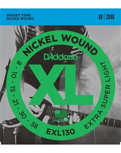 Струны для электрогитар D'ADDARIO EXL130 -PACK NICKEL WOUND SUPER LIGHT D`addario