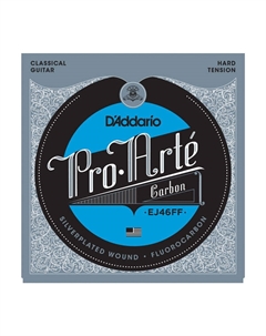 Струны для классических гитар, нейлоновые D'ADDARIO EJ46FF SET PRO-ARTE DYNA/CARBON HARD струны для классической гитары, сильное натяжение. Верхние струны из карбона D`addario