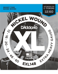 Струны для электрогитар D'ADDARIO EXL148 NICKEL WOUND EXTRA-HEAVY 12-60 струны для электрогитары, никелерованная сталь, 12-60 D`addario