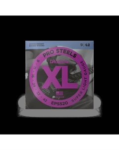 Струны для электрогитар D'ADDARIO EPS520 PROSTEELS SUPER LIGHT 9-42 струны для электрогитары, сталь, 9-42 D`addario