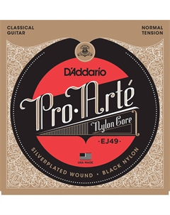 Струны для классических гитар, нейлоновые D'ADDARIO EJ49 SET PROARTE BLACK/SILVER NORM D`addario
