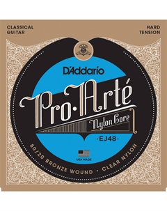 Струны для классических гитар, нейлоновые D'ADDARIO EJ48 80/20 BRONZE PRO-ARTE NYLON HARD TENSION D`addario