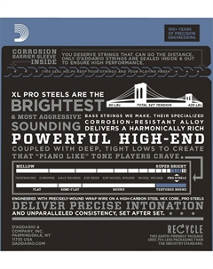 Струны для бас-гитар D'ADDARIO EPS220-5 PROSTEELS 5-STRING BASS SUPER LIGHT 40-125 D`addario