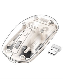 Мышь беспроводная GM29, 1600dpi, оптическая светодиодная, Bluetooth/Радиоканал, белый (231917) Hoco