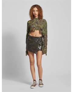 Мини-юбка из искусственной кожи, светло-коричневый Weekday