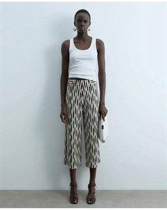 Струящиеся брюки с принтом, бежевый Сфера