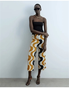 Струящиеся брюки с принтом, жёлтый Сфера