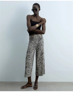 Струящиеся брюки с принтом, чёрный Сфера