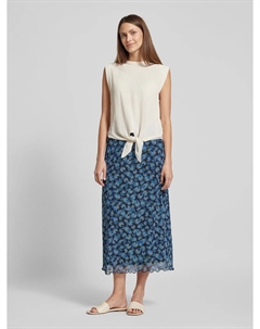 Юбка миди из сетчатой ​​ткани, облегающая фигуру, с непрозрачной нижней юбкой, темно-синий Tom tailor denim