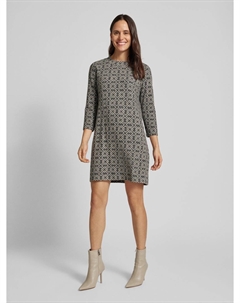 Трикотажное платье с воротником-стойкой, антрацит More&more