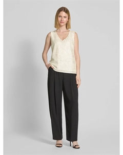 Майка с отделкой пайетками, кремовый More&more