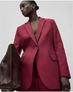 Женский структурированный блейзер с льном, красный Adolfo dominguez