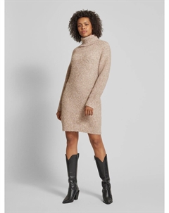 Трикотажное платье с водолазкой модель «Вакона», бежевый Opus