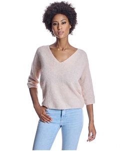 Женский свитер с V-образным вырезом и французскими рукавами, цвет Rosa Maximilian