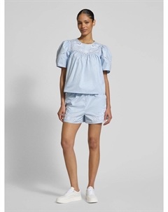 Шорты свободного кроя с вышивкой ришелье, светло-голубой Scotch&soda