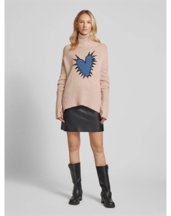 Вязаный свитер оверсайз с водолазкой, модель «ALMA», светло-розовый Zadig&voltaire