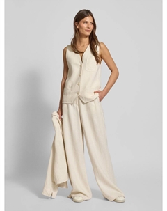 Жилет прямого кроя из смеси льна и вискозы, экрю Marc o'polo