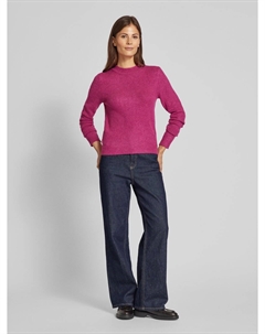 Вязаный свитер с круглым вырезом, розовый Mango