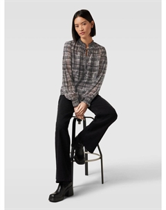 Блузка-рубашка с узором по всей поверхности, черный Zero