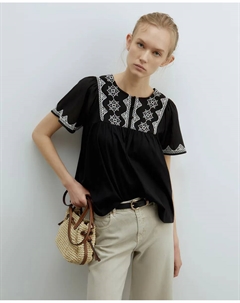 Вышитая футболка, чёрный Сфера