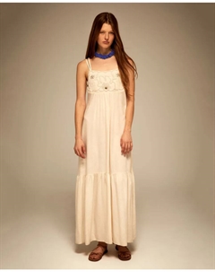 Платье с нагрудником на подкладке, бежевый Сфера