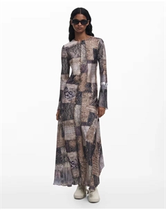 Длинное платье с анималистичным принтом, многоцветный Desigual