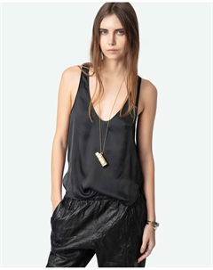 Женский топ из атласа Tarys, чёрный Zadig&voltaire
