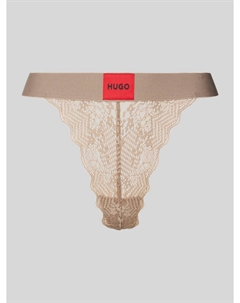 Стринги с кружевной отделкой модель 'Red Label', серо-коричневый Hugo