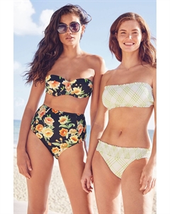 Верх бикини со сборкой на резинке, черный Next