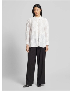 Блузка-рубашка прямого кроя со спущенными плечами, белый Zero