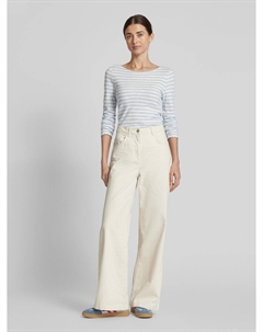 Рубашка прямого кроя с длинными рукавами из чистого хлопка с полосатым узором, светло-голубой Marc o'polo