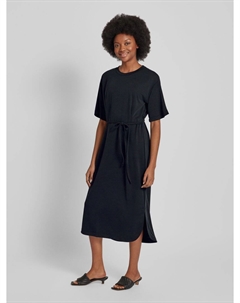 Платье-футболка с поясом-завязкой, черный Esprit
