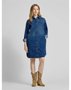 Платье свободного кроя из хлопковой смеси с контрастными швами, светло-голубой Marc o'polo