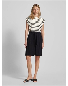 Шорты прямого кроя с завязывающимся поясом, черный Comma,