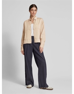 Блузка свободного кроя с карманами модель «Фьюри», песочный Opus