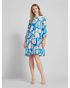 Платье из вискозы длиной до колена с рукавами 3/4, синий Comma casual identity