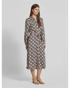 Платье миди с рубашечным воротником, бежевый More&more