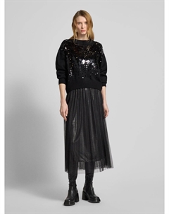 Вязаный свитер с отделкой пайетками, черный More&more