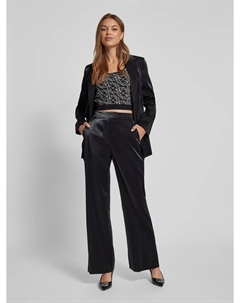 Топ из смесовой вискозы с широкими бретелями, черный Comma,