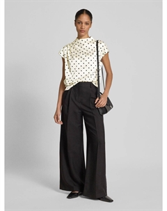 Блузка прямого кроя со складками, экрю Zero