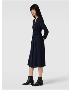 Платье миди с V-образным вырезом «MAMMOLA», темно-синий Max mara studio