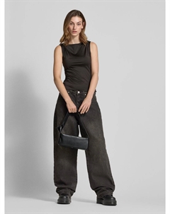 Майка с вырезом лодочкой, модель «Энни», шоколадный Weekday