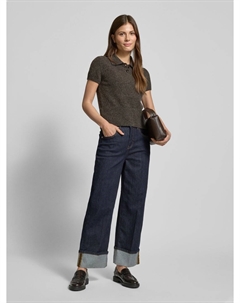 Вязаный свитер с отложным воротником, темно-коричневый Mango